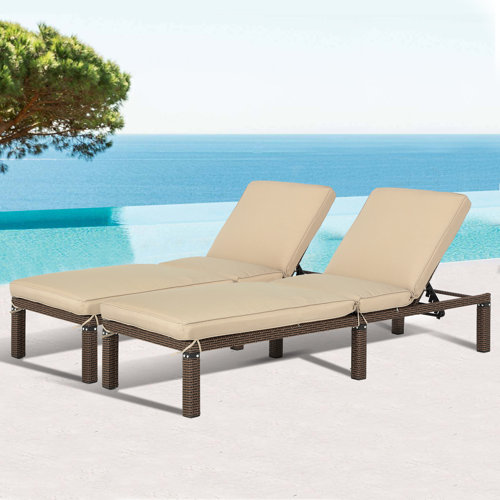 Double Patio Chaise Lounge Chairs | Wayfair